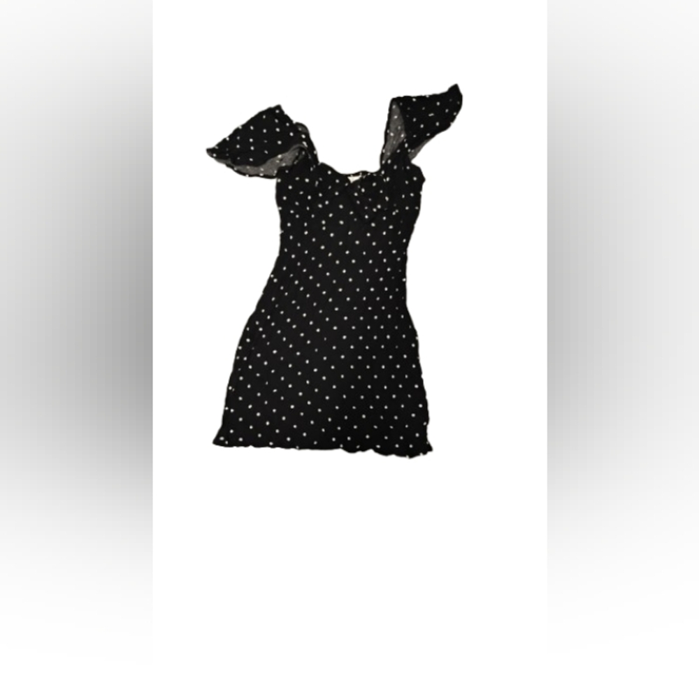 Stradivarius Polka Dot Ruffle Mini Smocked Dress
